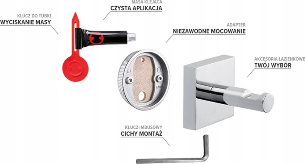 Priklijuojamas dvigubas kabliukas TESA MOON 40305