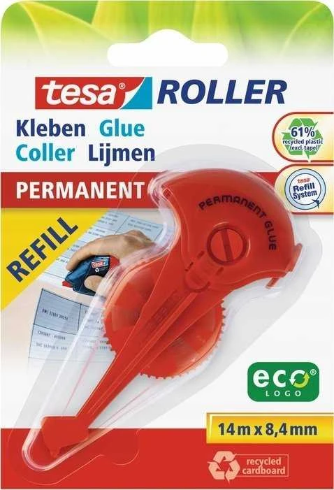 Tesa Nachfüllkassette Kleberoller 14m 8,4mm permanent