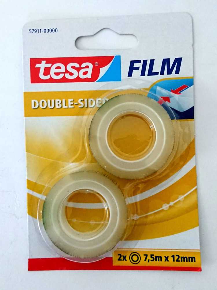 Tesa tesafilm rolka 7,5m 12mm dwustronny blister 2vnt..