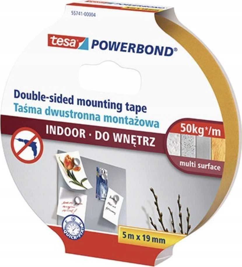 Tesa Powerbond tvirtinimo juosta vidaus patalpoms, 5 m, 19 mm