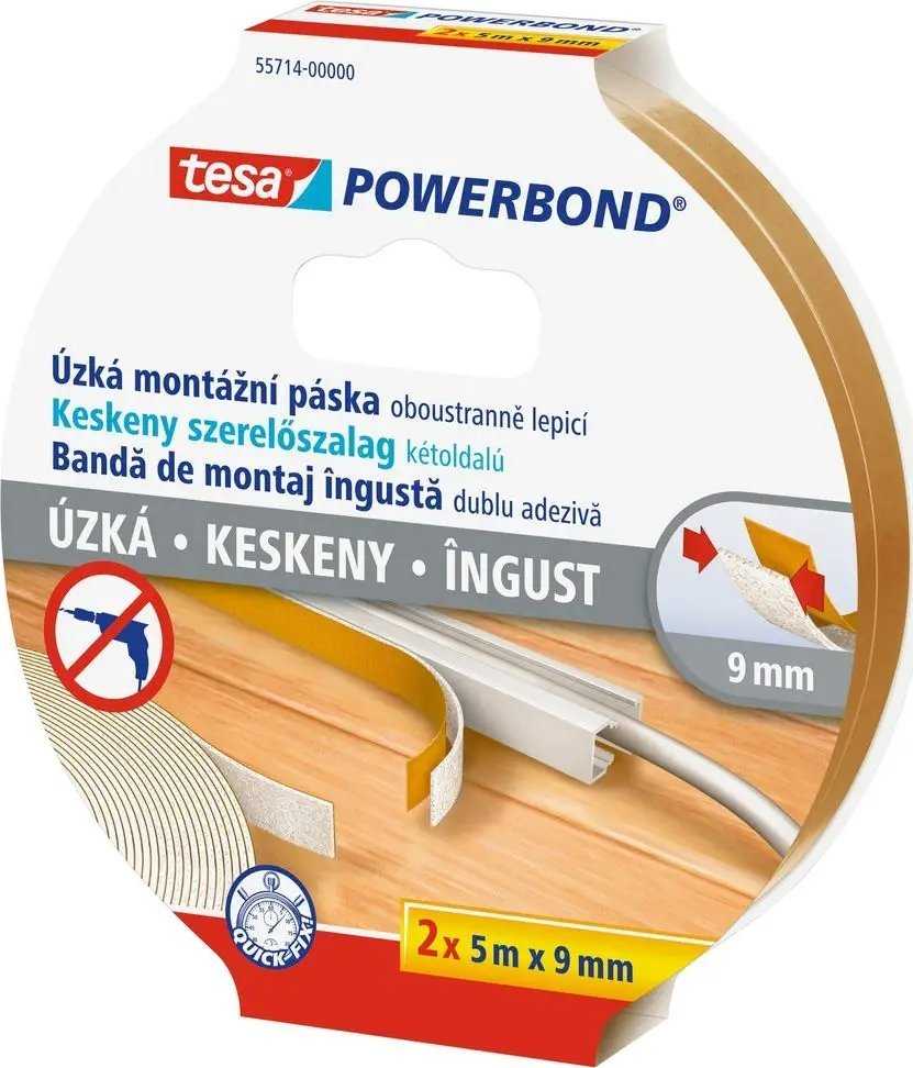 Tesa Powerbond siauras lipdukas 2 x 5 m x 9 mm