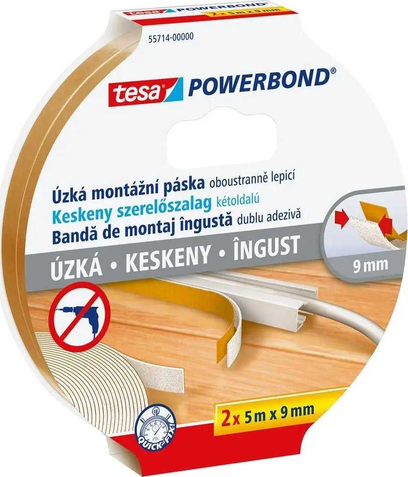 Tesa Powerbond siauras lipdukas 2 x 5 m x 9 mm