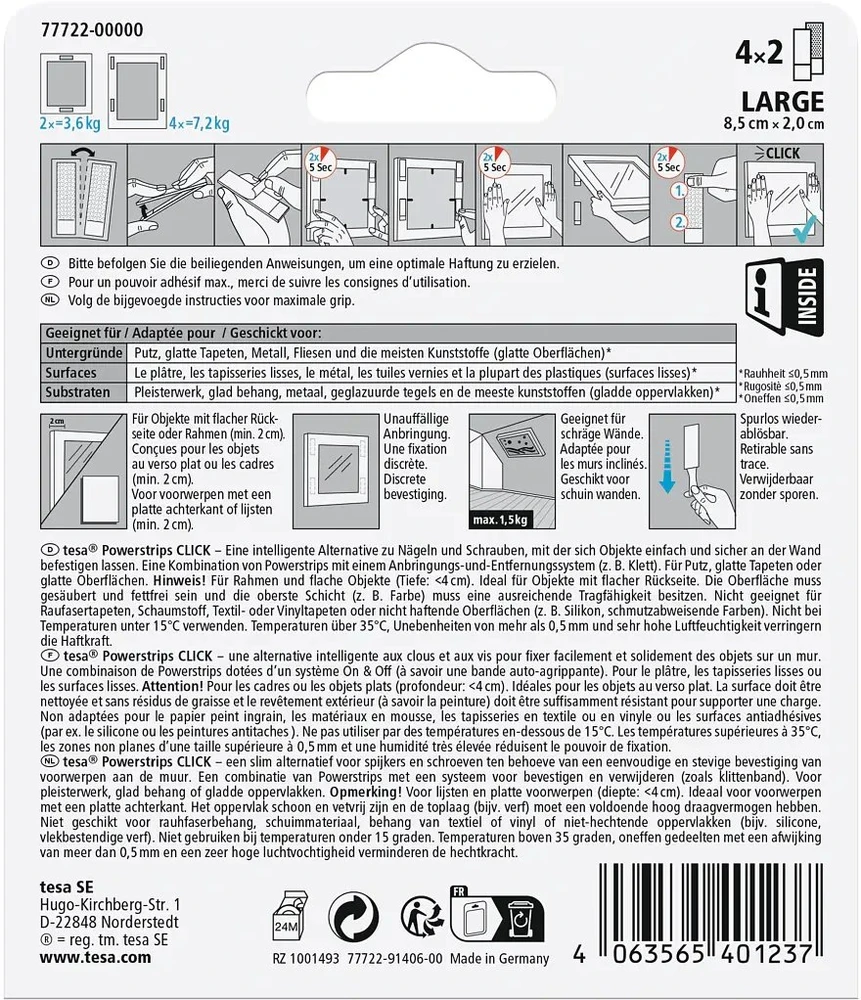 Tesa TESA Powerstrips CLICK L Podkładka montażowa