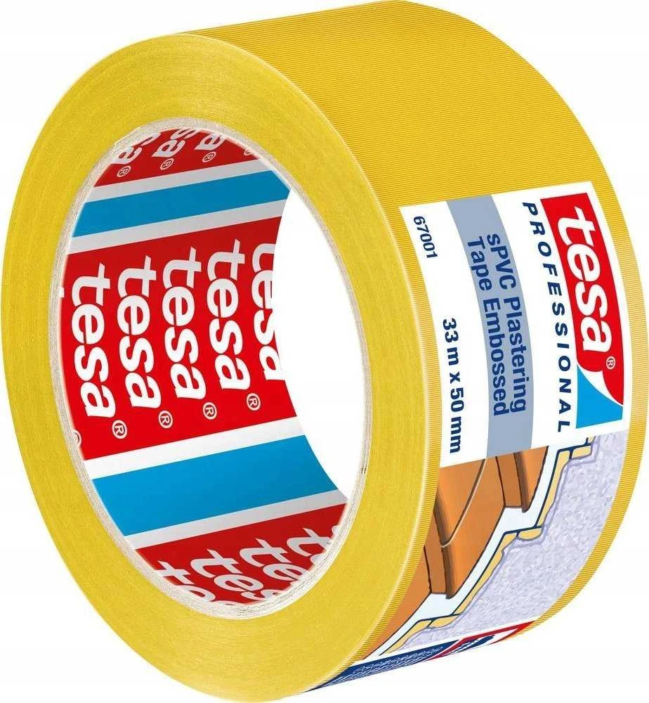 Tesa Tesa tinkavimo juosta, sPVC, 33 m x 50 mm, įspausta geltona, 67001