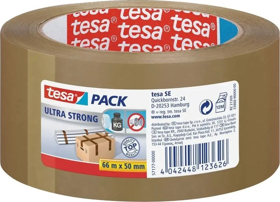 Tesa tesapack® ULTRA STRONG pakavimo juosta 66 m x 50 mm (57177-00000-11)
