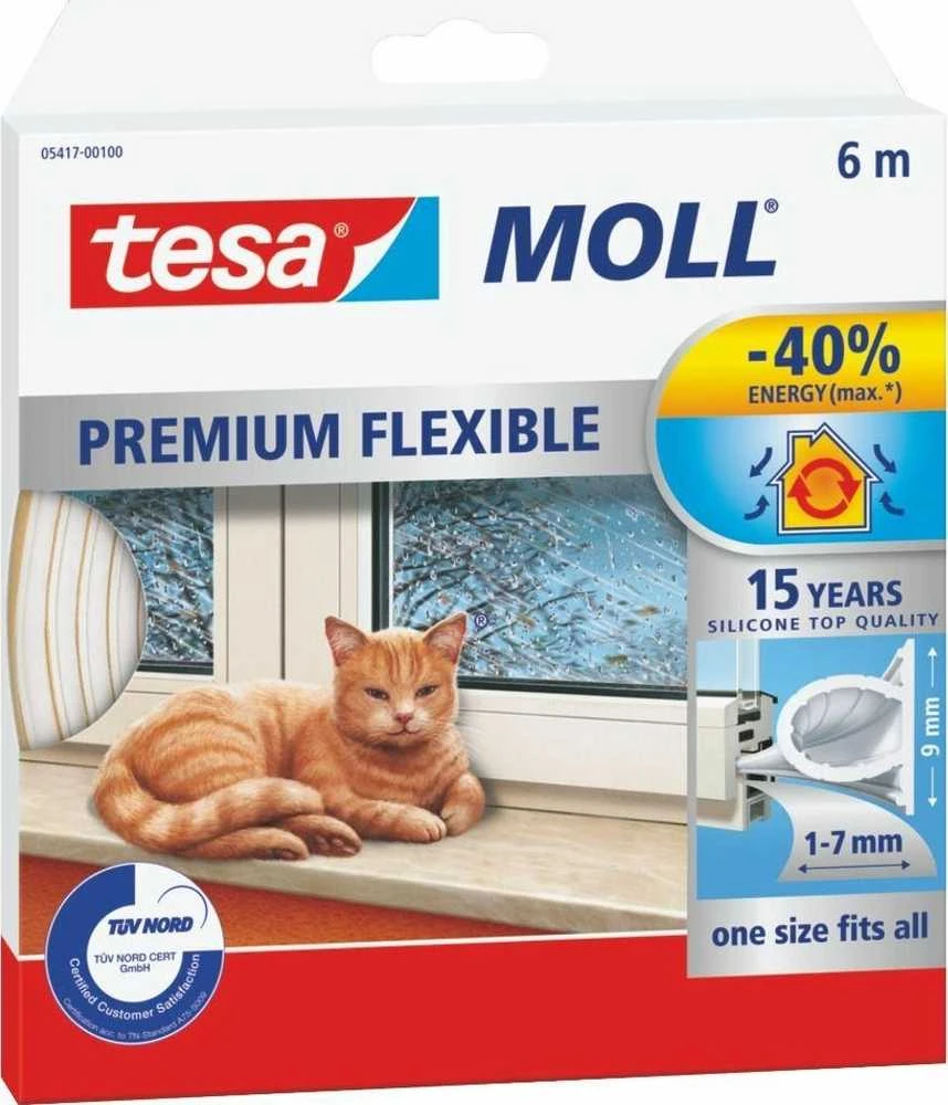 TESA SILIKONINIS SANDARIKLIS 6m Baltas