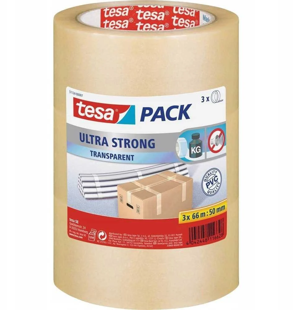 Tesa Ultra Strong 51124-00007-01 pakuotės juostelė, skaidri, L x