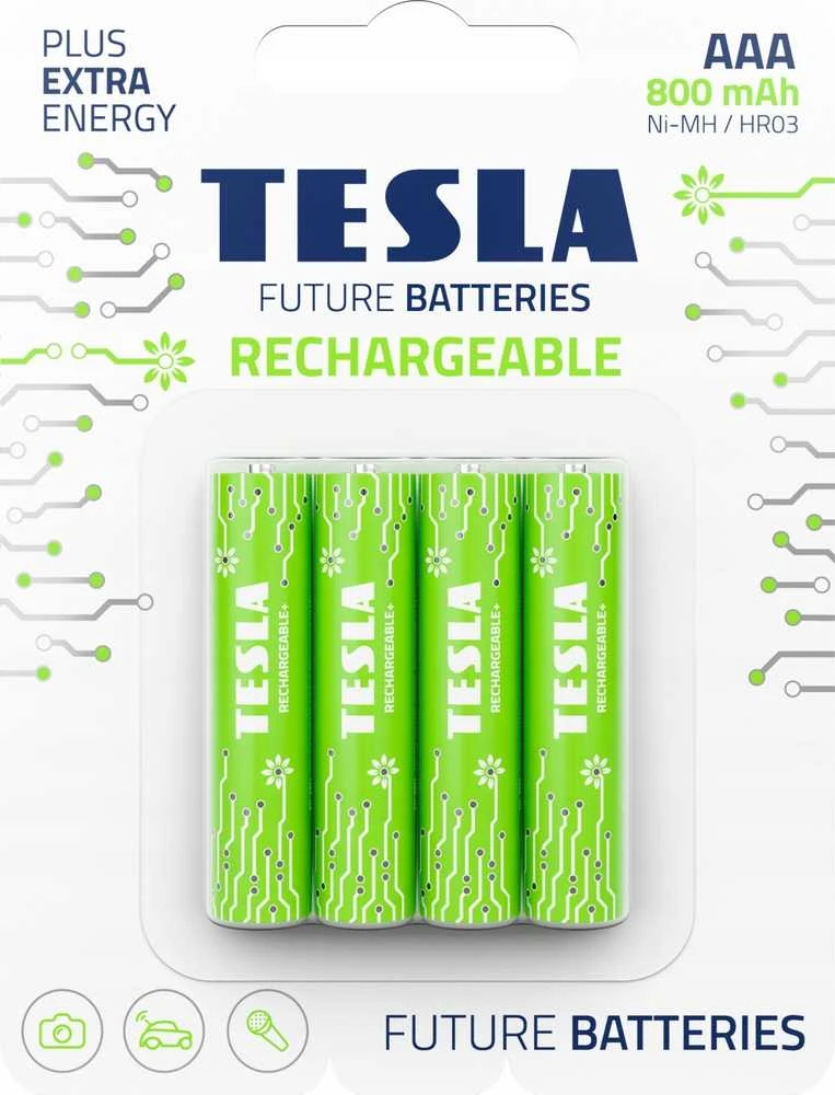 Tesla AAA įkraunami akumuliatoriai, 4 vnt.