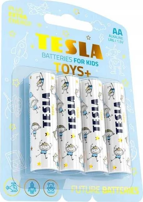 Tesla AA TOYS+ baterijos su berniukų iliustracijomis