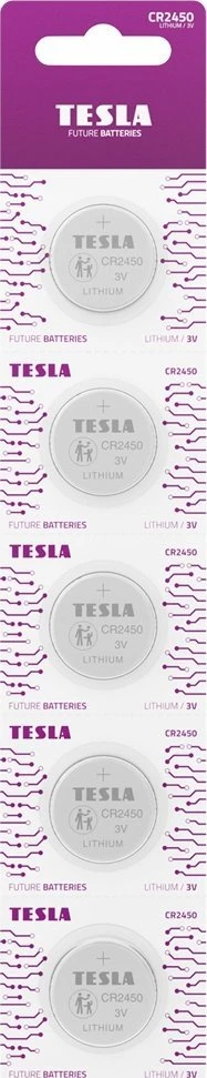 Tesla CR2450 3V 5 vienetų pakuotė