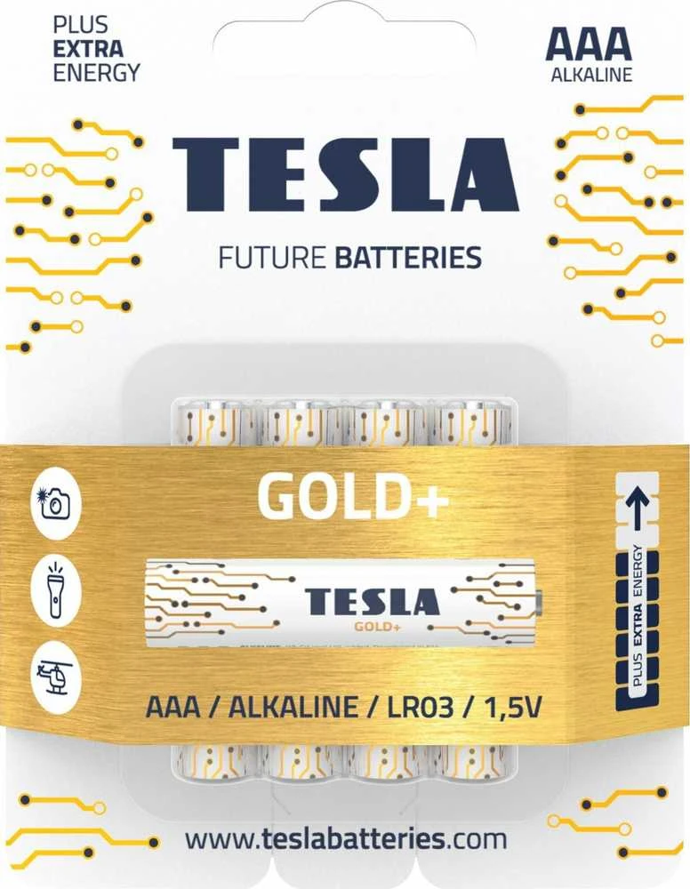 Tesla Gold+ AAA baterijų pakuotė