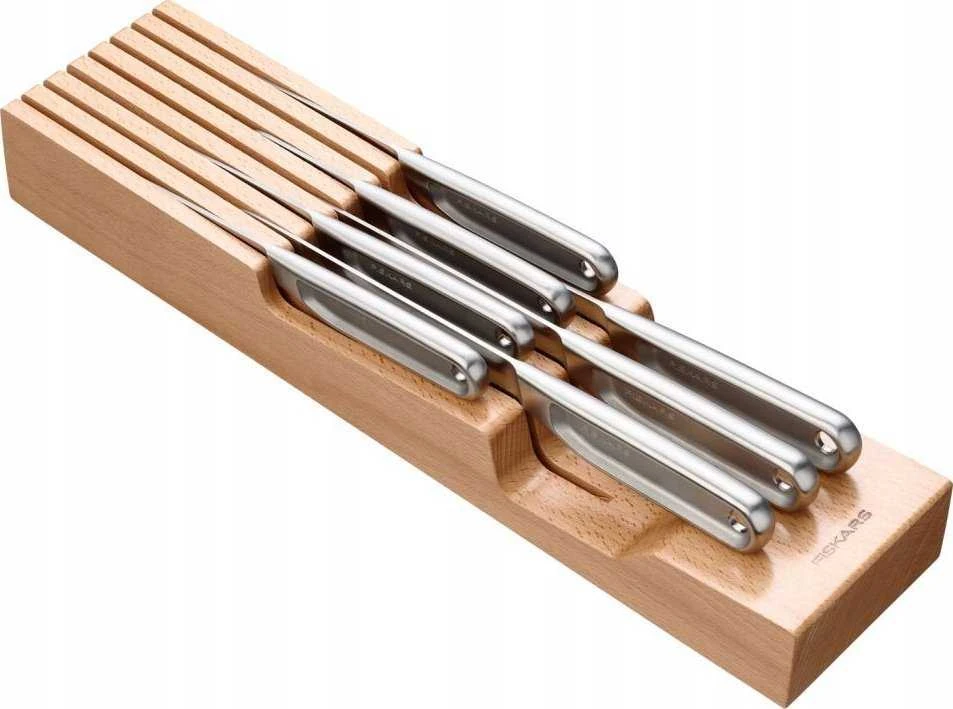 Fiskars medinis peilių dėklas stalčiui