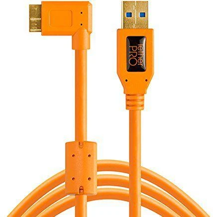 USB kabelis - Tether Tools Pro USB 3.0 Micro-B 4.6m aukštos matomumo oranžinis