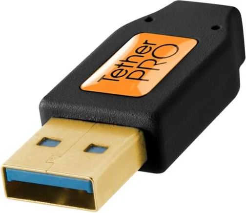 USB kabelis - Tether Tools Pro USB 3.0 Micro-B 4.6m aukštos matomumo oranžinis