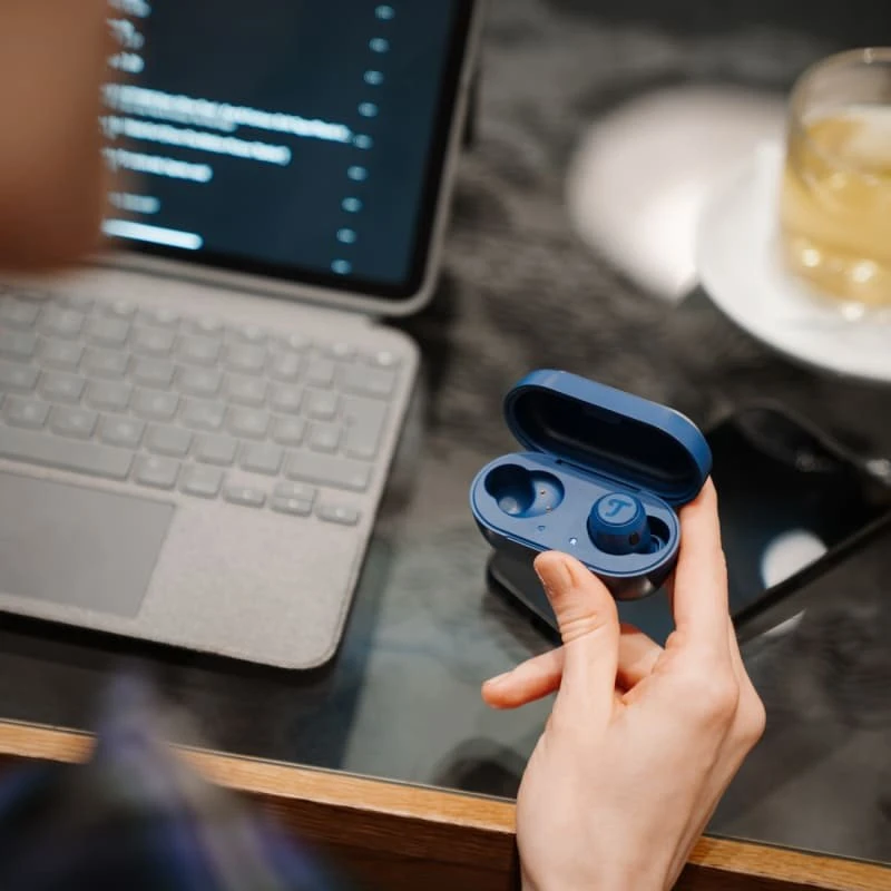 Ausinės Teufel REAL mėlynos TWS 3 Ausinių rinkinys Belaidės ausinės Į ausį Bluetooth Skambučiai/muzika Mėlynos