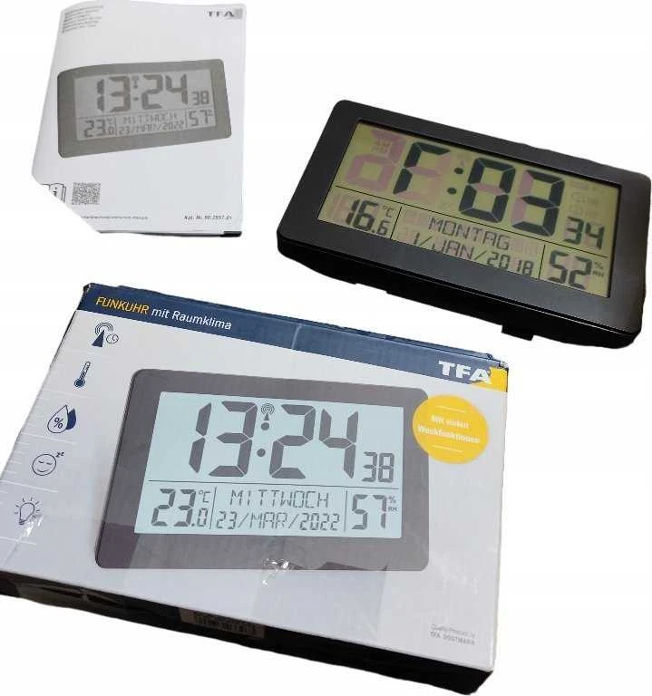 TFA TFA 60.2557.01 Radijo bangomis valdomas laikrodis su kambario klimatu
