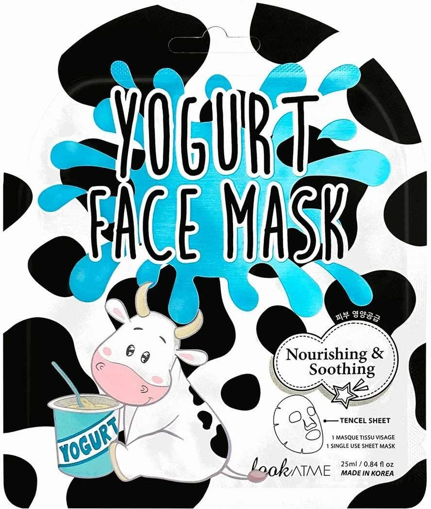Look At Me Yogurt maitinamoji veido kaukė (Sheet Mask), naudoti kas savaitę arba pagal poreikį, 25 ml