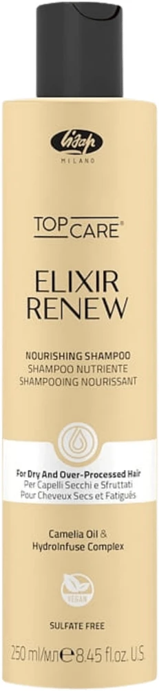The Hair Boss Lisap Top Care Eliksyras Renew maitinamasis šampūnas sausiems ir pažeistiems plaukams 250ml