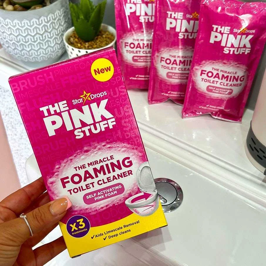 Putojantis tualeto valiklis - milteliai The Pink Stuff, 3x100g