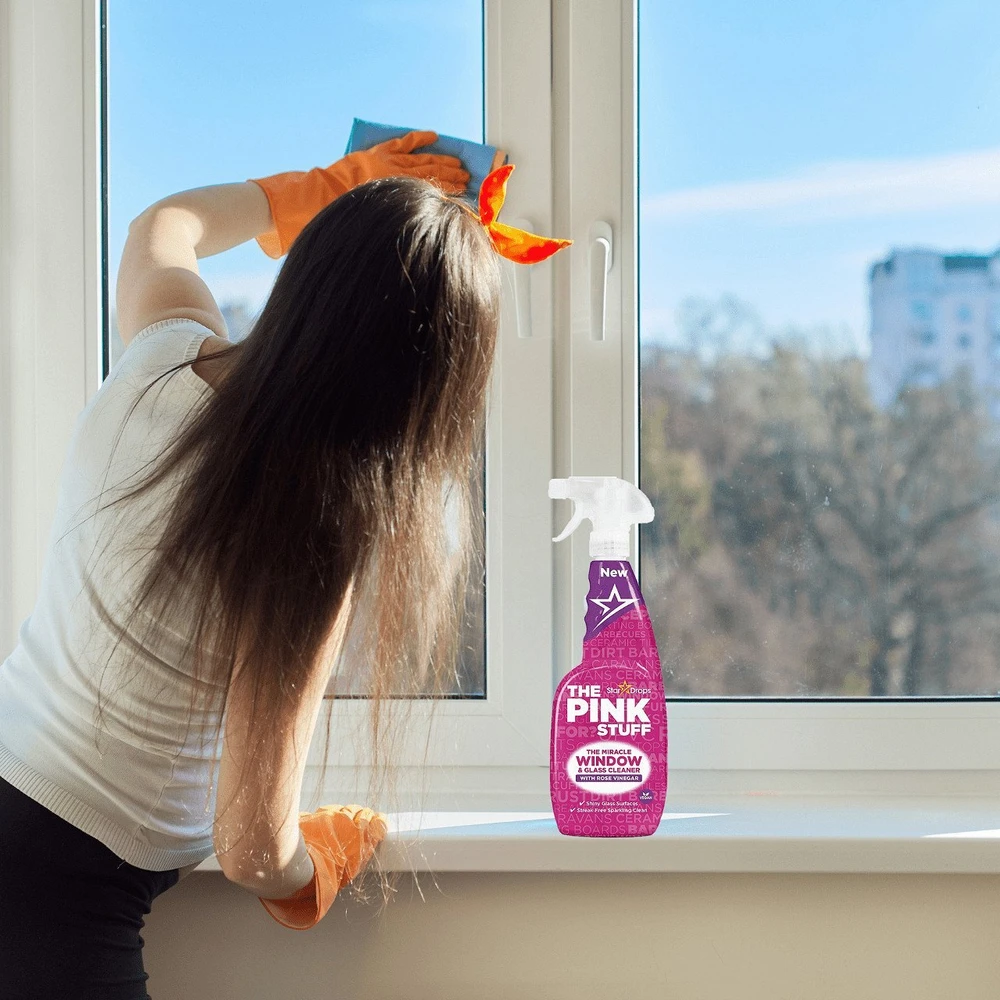 Purškiamas langų ir stiklo valiklis su actu The Pink Stuff, 750 ml