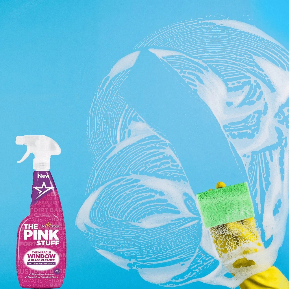Purškiamas langų ir stiklo valiklis su actu The Pink Stuff, 750 ml
