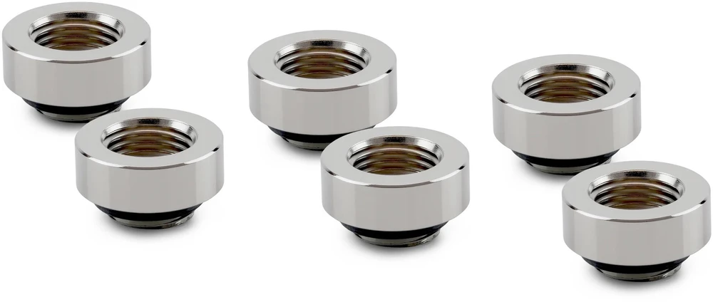 Thermal Grizzly DeltaMate Extender Fitting – MF7, Gloss nickel, 6er-Pack