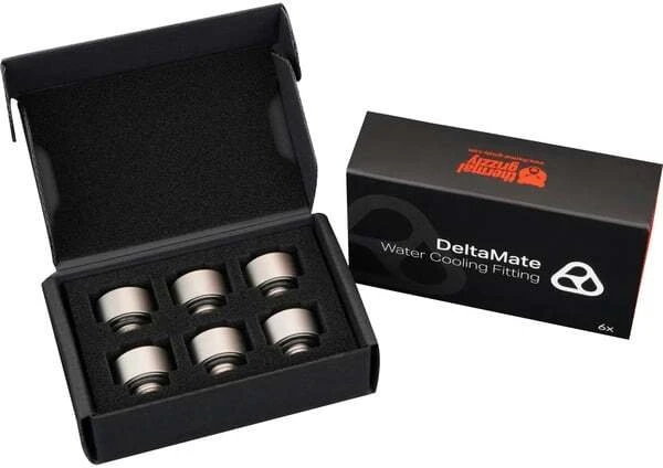 „Thermal Grizzly DeltaMate“ ilgintuvo jungtis – MF10, matinio nikelio spalvos, 6 vnt. pakuotėje