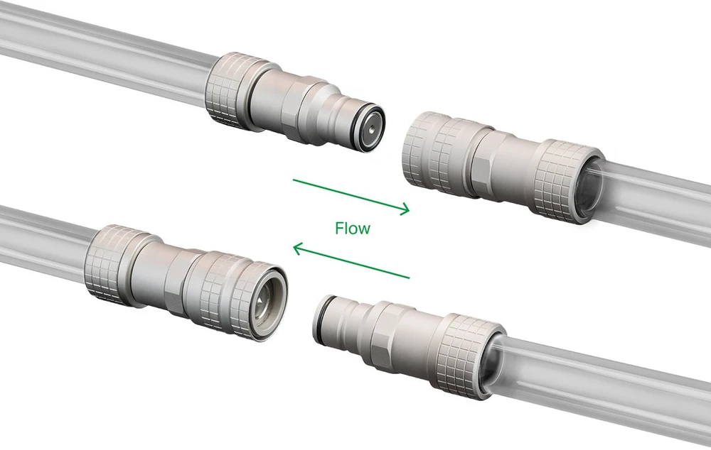 ThThermal Grizzly DeltaMate Quick Disconnect Male – F, Matte Nickel