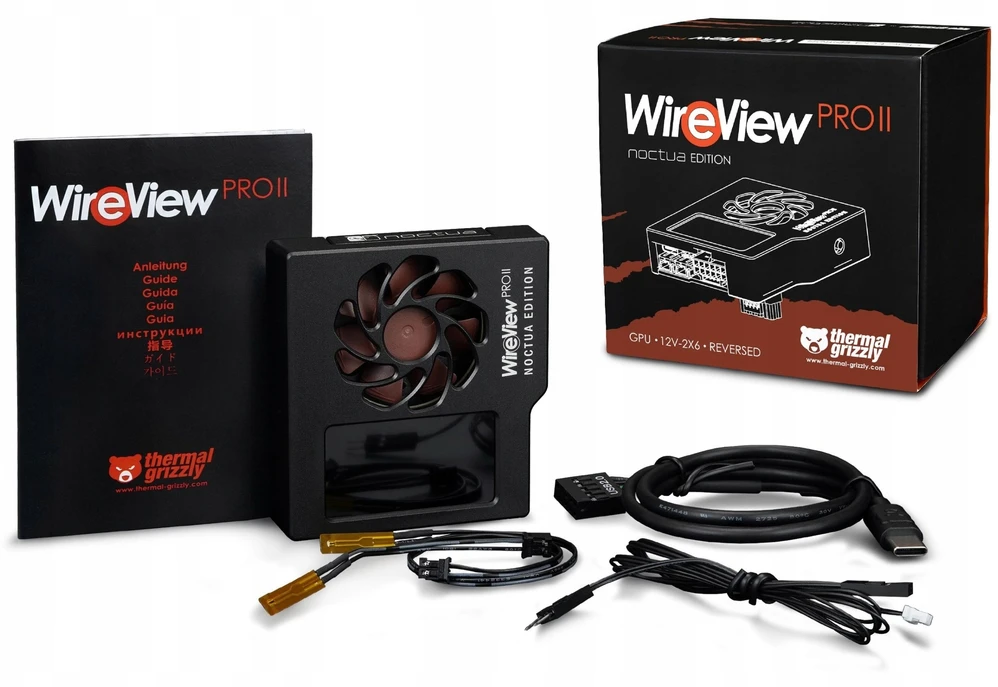 Thermal Grizzly WireView Pro II GPU Noctua Edition, 12V-2x6, TFT-IPS – juodas, apverstas