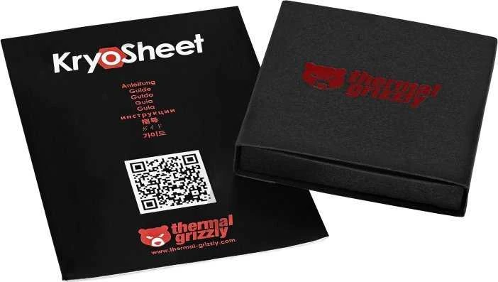 Thermal Grizzly KryoSheet pakuotė su instrukcija