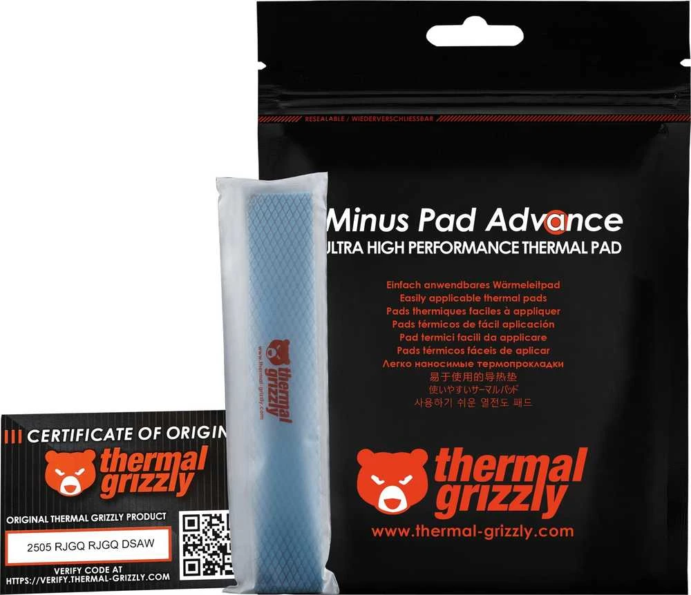 Thermal Grizzly Minus Pad Advance – 120 x 20 x 1,5 mm, 4 vnt