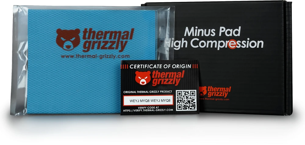 Thermal Grizzly Terminis „Grizzly Minus“ didelio suspaudimo įdėklas – 120 x 100 x 5,0 mm, 2 vnt.