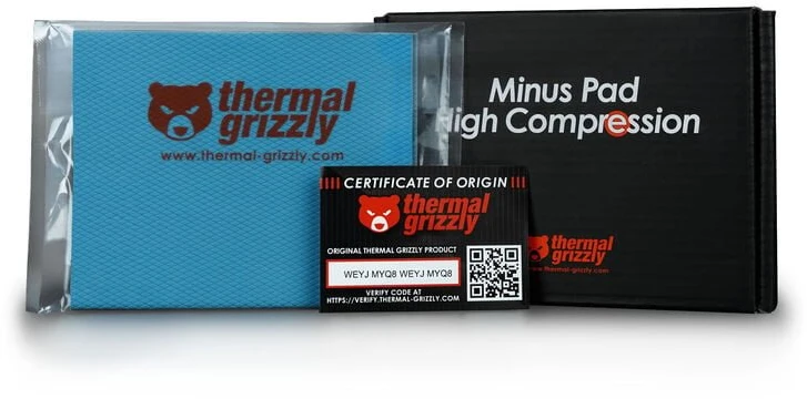 Thermal Grizzly Terminis „Grizzly Minus“ didelio suspaudimo įdėklas – 120 x 100 x 2,0 mm, 2 vnt.