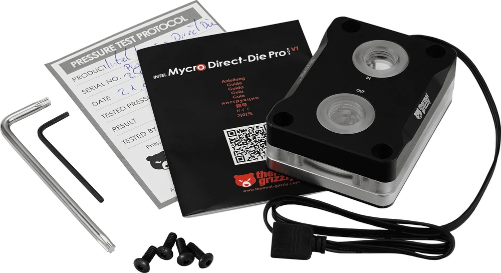 Thermal Grizzly Intel Mycro Direct-Die Pro RGB V1 CPU Vanduo Cooler