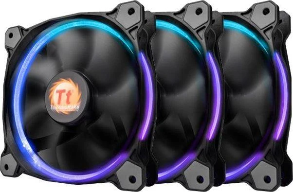 THERMALTAKE Riing 12 LED RGB 3er rinkinys didelio našumo važiuoklės ventiliatorius 3 dalys 120x120x25mm RGB LED Triukšmas 18,7 dBA su LNC