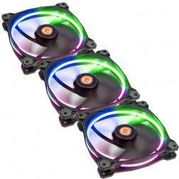 THERMALTAKE Riing 14 LED RGB rinkinys iš 3 didelio našumo korpuso ventiliatorių 3 dalys 140x140x25mm RGB LED triukšmas 28,1 dBA su LNC