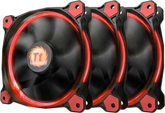 Ventiliatorius korpusui Thermaltake Riing 12 LED Raudona 3 pak. CL-F055-PL12RE-A (120 mm, 1500 aps./min., Raudona)