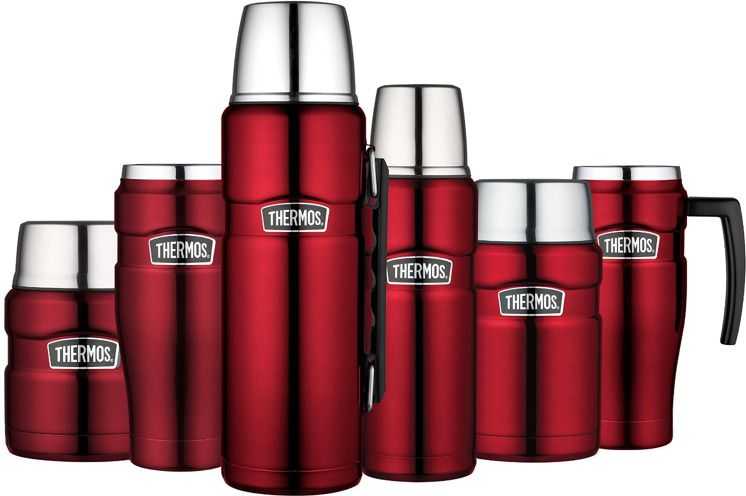 Termosas Thermos King 1.2l raudonas, išlaiko šilumą/šaltį 24h