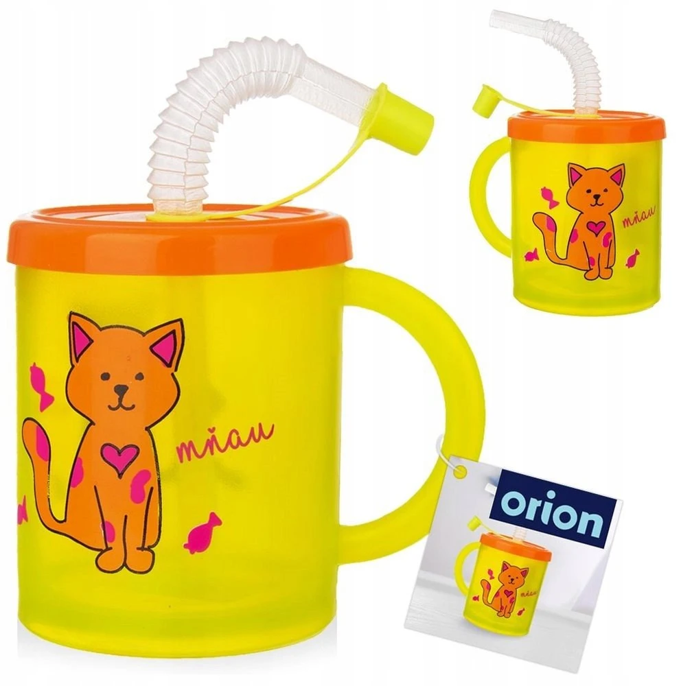 Orion Vaikiškas puodelis 260 ml su šiaudeliu ir uždengimu
