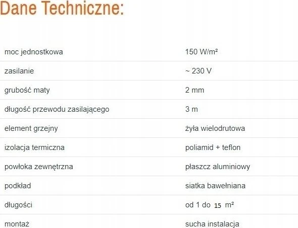 Thermoval Aliuminio šildymo kilimėlis WT 2010 AL - 150/10,0m2 - vienpusis maitinimas 1500W, po skydeliu