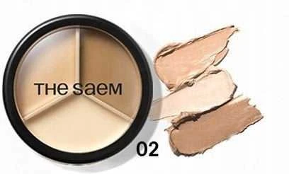 theSaem The Saem Maskuoklis Cover Perfection Triple Pot Maskuoklis 02 Contour rusvai gelsvas-13,5g