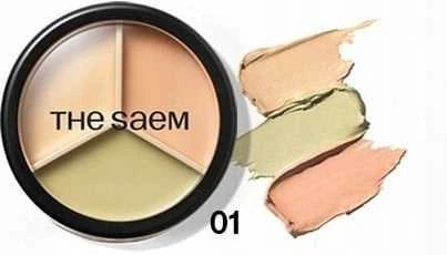 theSaem The Saem Maskuoklis Cover Perfection Triple Pot Maskuoklis 01 Correct rusvai gelsvas-13,5g