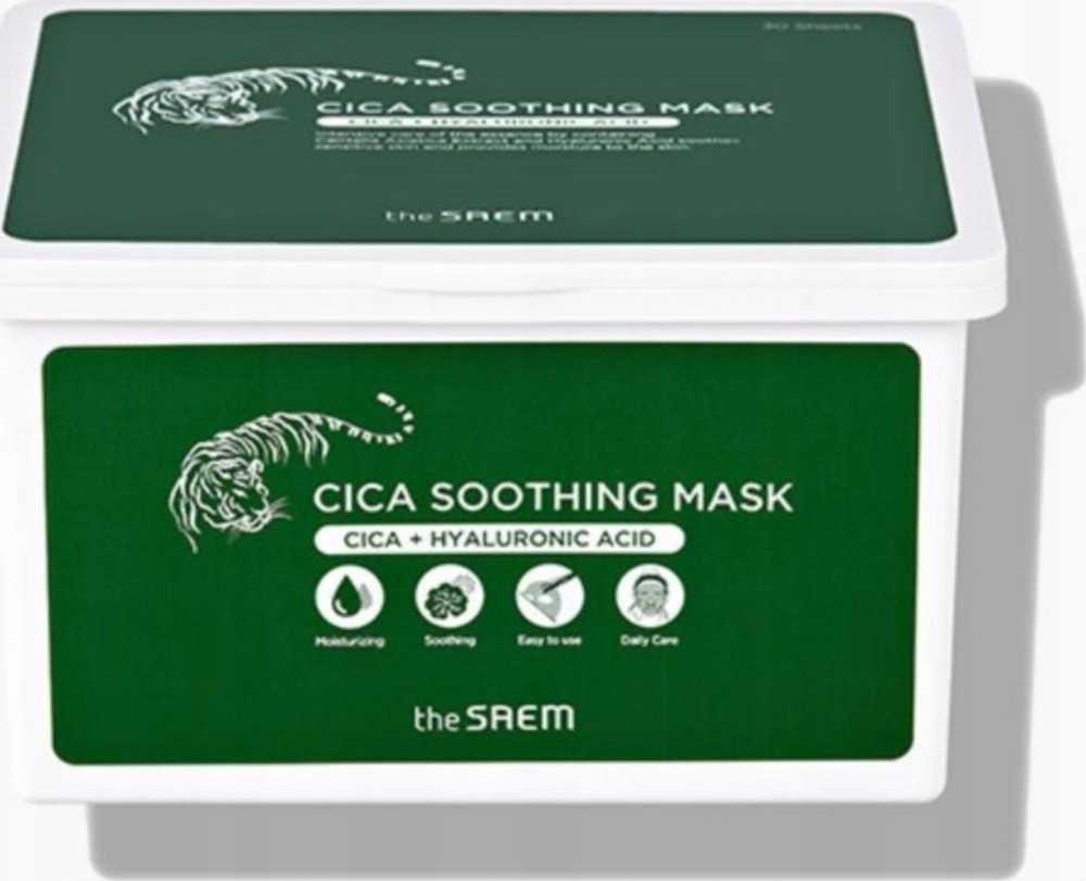 theSaem THE SAEM Cica Soothing Mask Intensyviai drėkinanti kaukė lakštinė - 30 vnt.