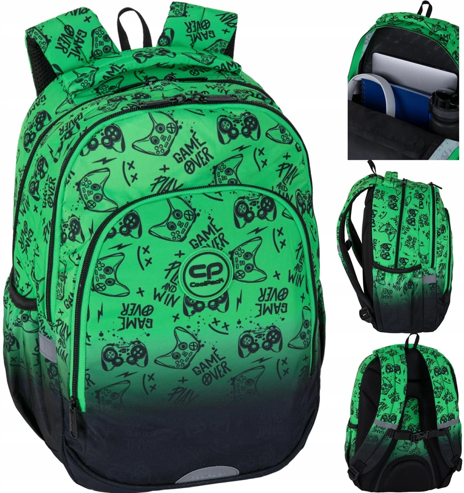 THI Backpack CoolPack F162969. juodas/žalias. 42x34x20 cm