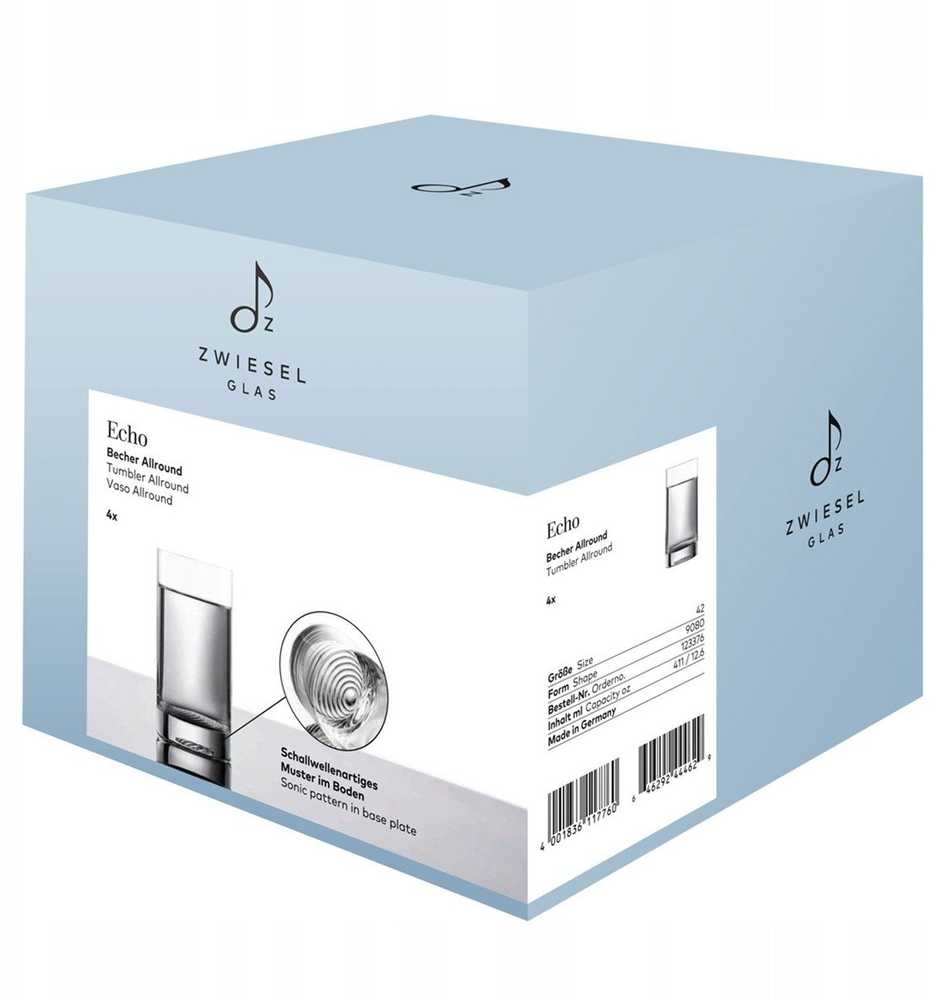 THI Stiklinės, 411 ml, „Echo“, 4 vnt.