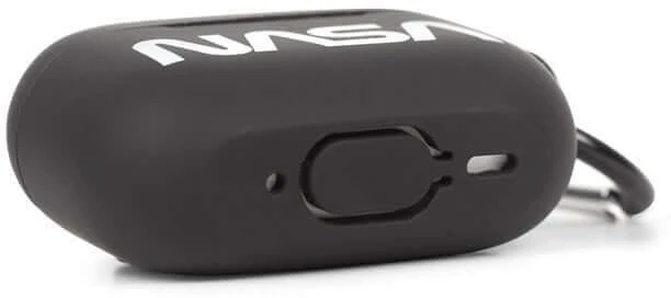 Juodas NASA AirPods Pro 2 dėklas su karabinu
