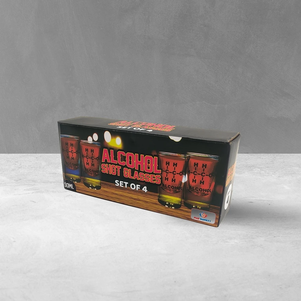 „Mad Monkey“ – alkoholinių gėrimų taurės (4 vnt. rinkinys) – 5 cl stiklinėje