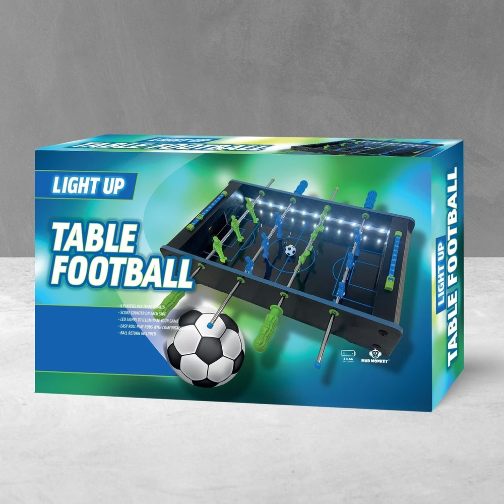 „Mad Monkey“ – stalo futbolo stalas su LED lempomis