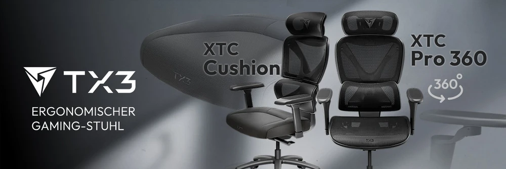 „ThunderX3 XTC Cushion“ ergonominė žaidimų kėdė – juoda