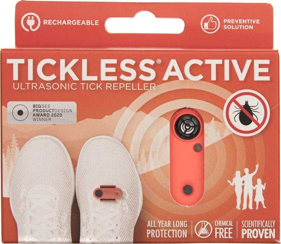 Protectone TickLess Active žmonių ultragarsinis pakabukas nuo erkių ir blusų, įkraunamas, oranžinis